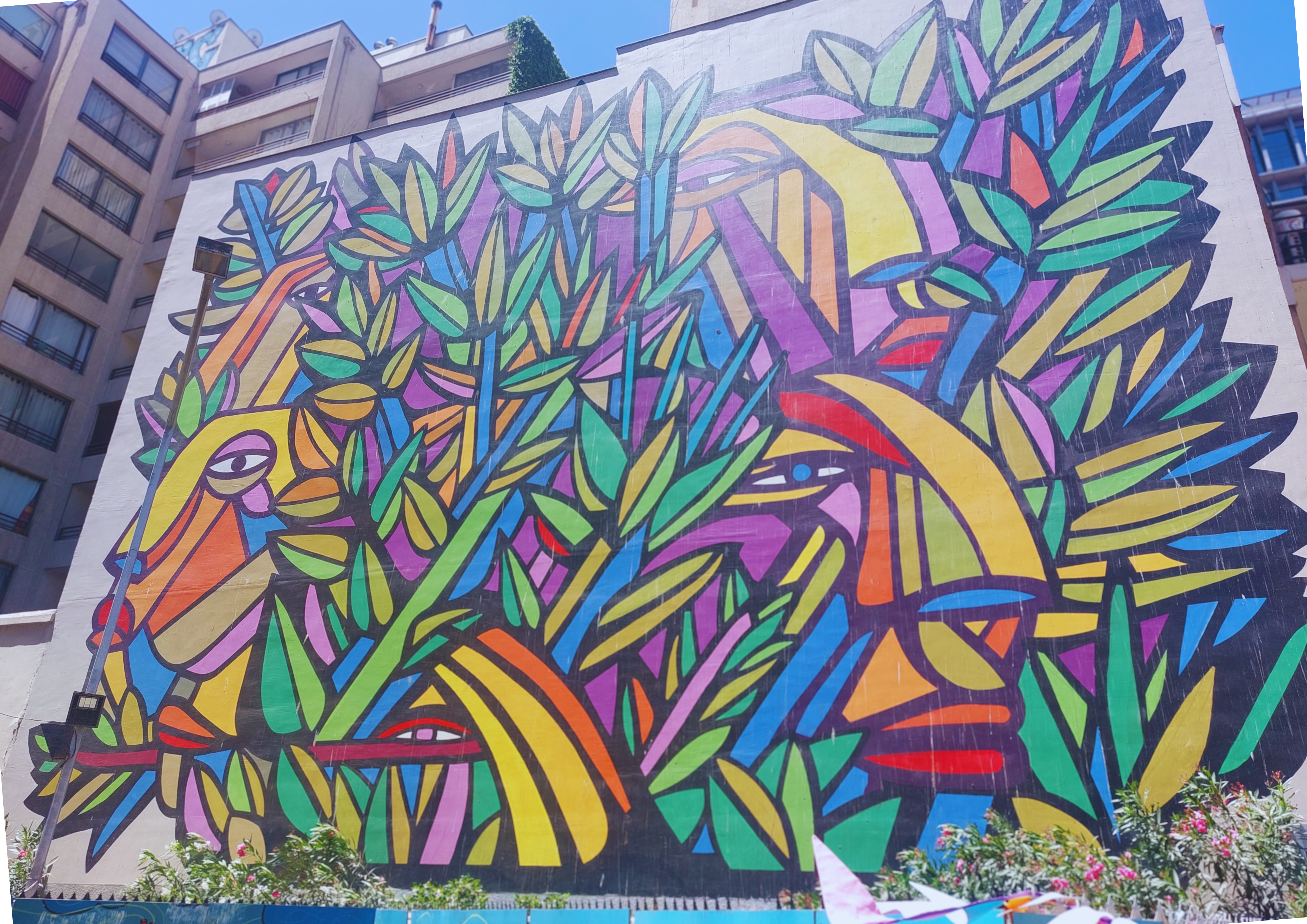 Mural in Santiago de Chile by artist Mono González.